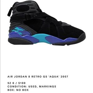 Air Jordan 8 Retro Gs “aqua” 2007